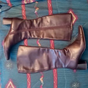 All Leather Dark Brown Tall Boot